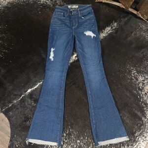 Idyllwind Distressed Blue Flare Jeans